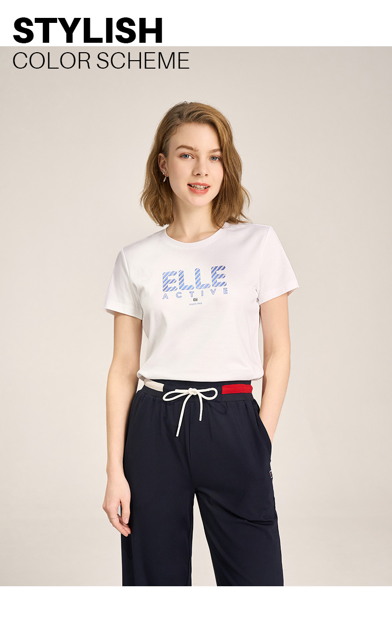 白Tシャツ モダンロゴプリント丸首半袖Tシャツ