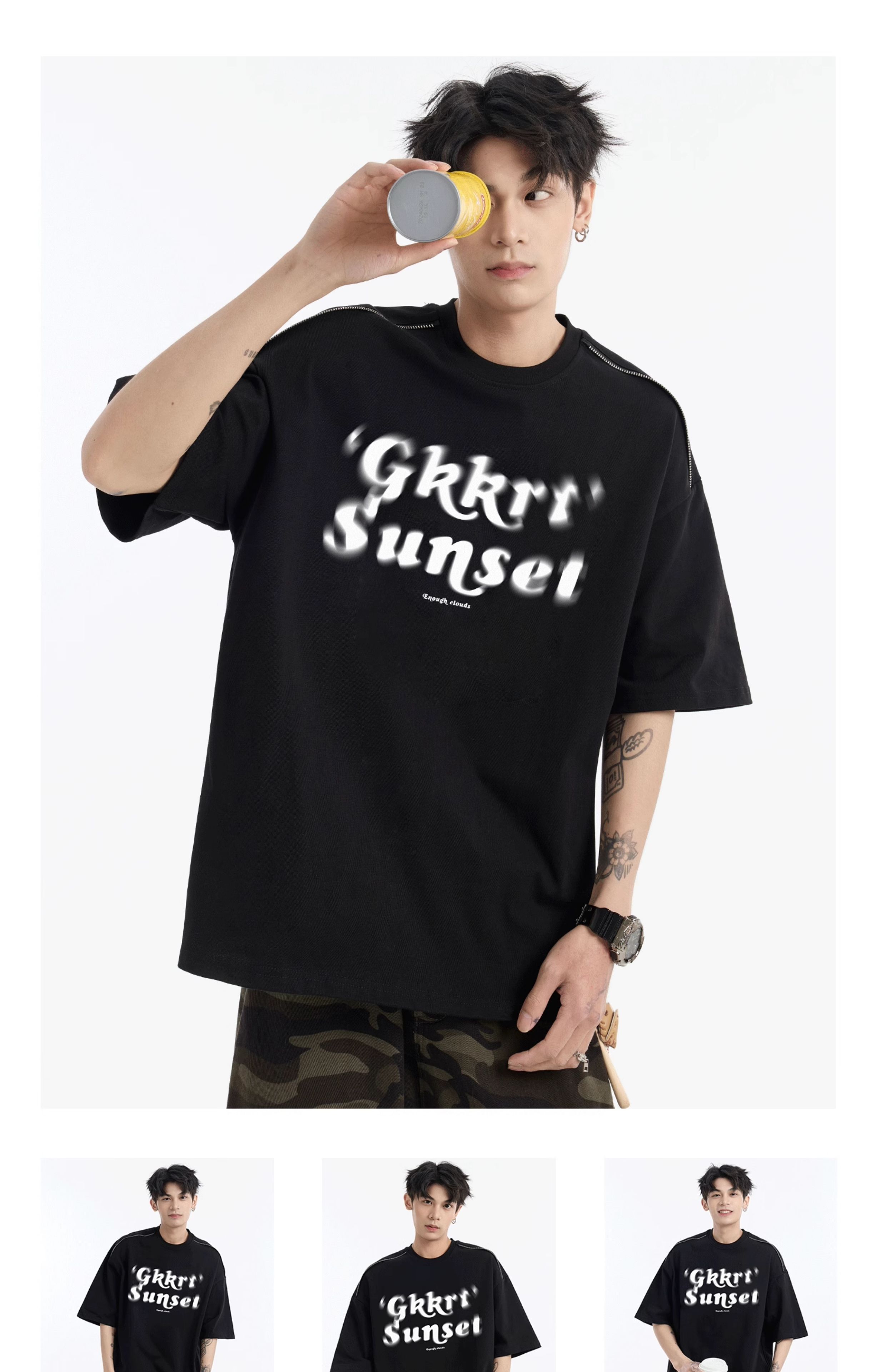白Tシャツ ぼかし文字プリント半袖Ｔシャツ