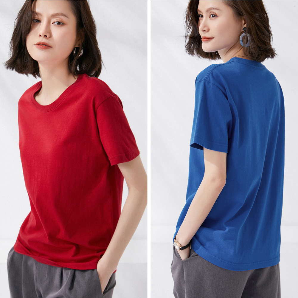 白Tシャツ レディース半袖無地ティーシャツゆったり体型カバー12色