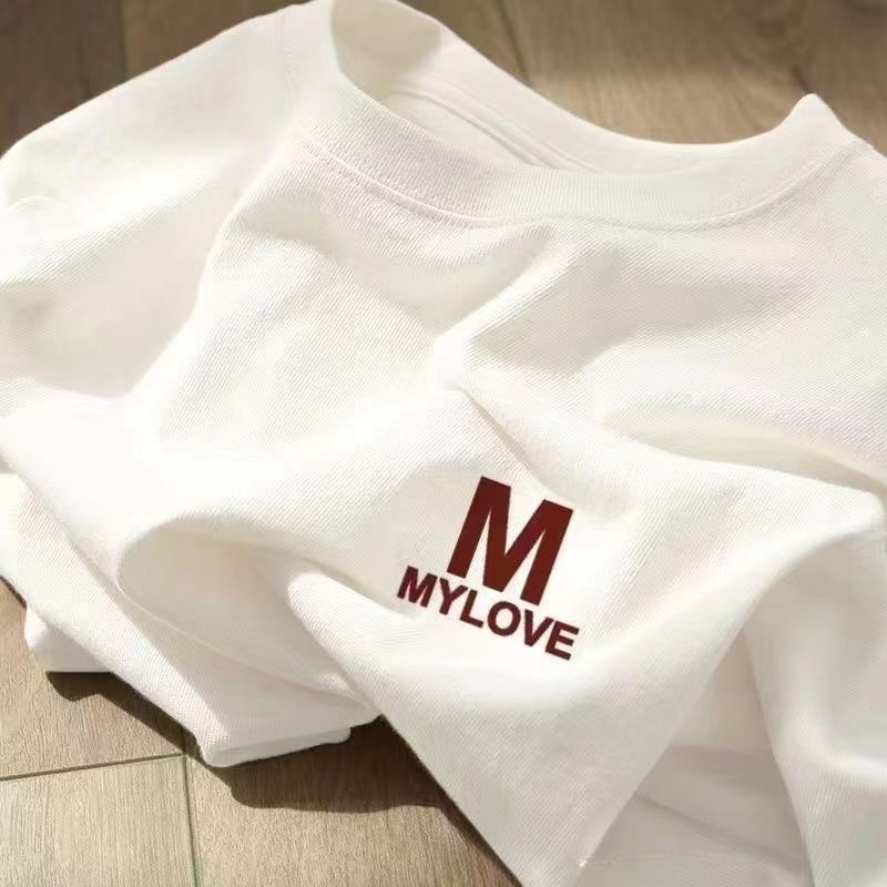 白Tシャツ メッセージワンポイント半袖シャツ
