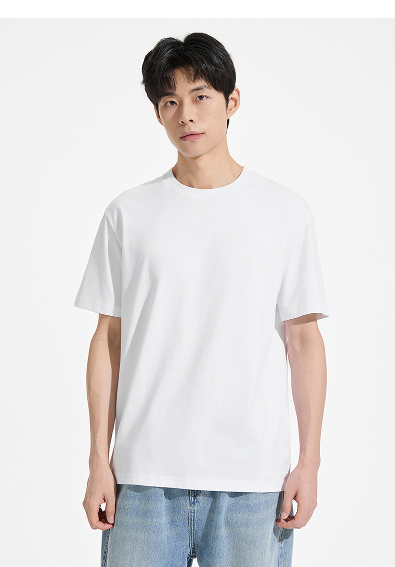 白Tシャツ すっきりシルエット 上質クルーネック