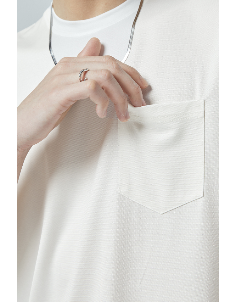 白Tシャツ 究極のシンプル胸ポケット半袖