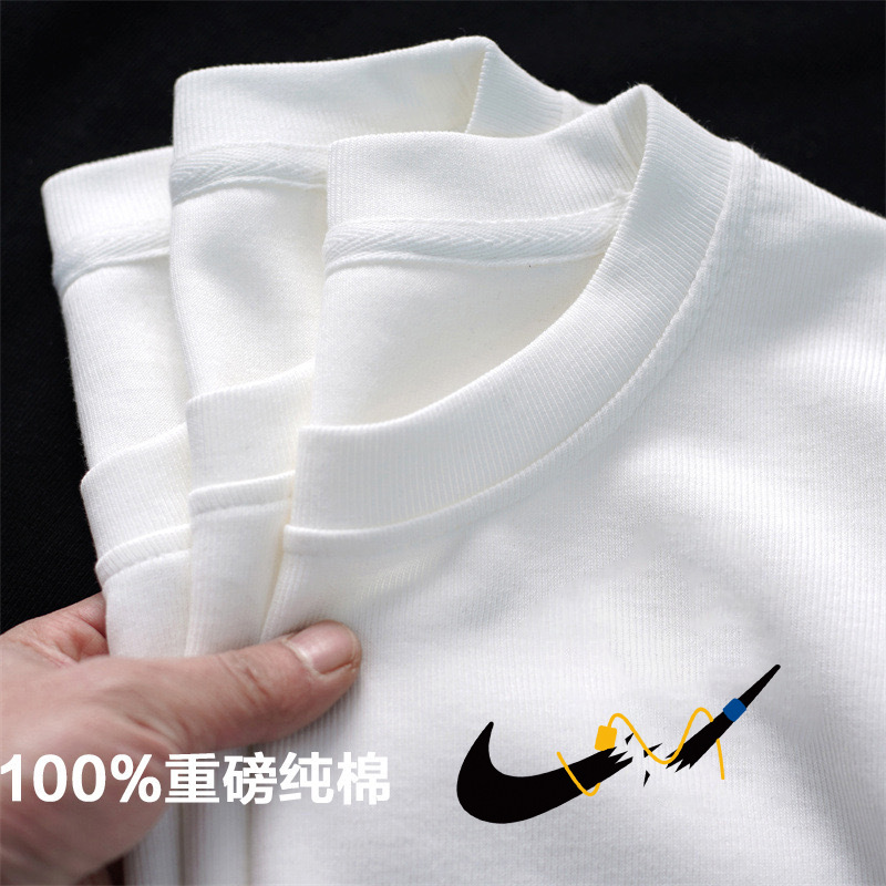 白Tシャツ 純綿にこにこデザイン半袖