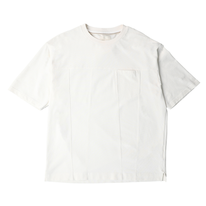 白Tシャツ メンズ 切り替えデザイン ゆったり半袖