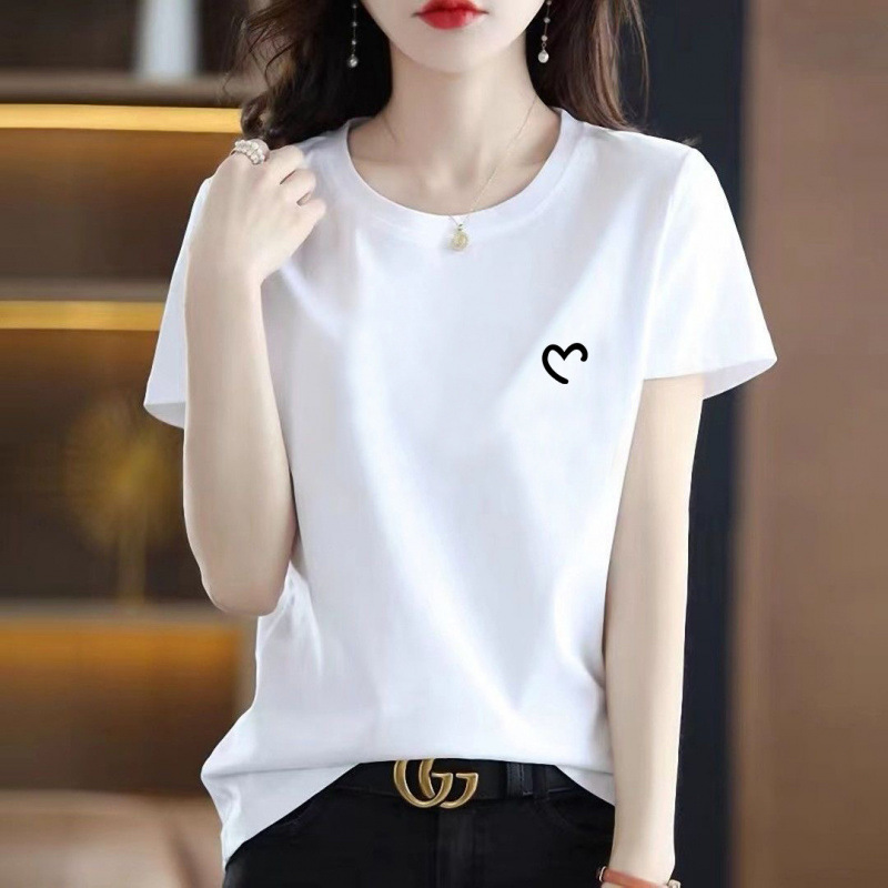 白Tシャツ 彩りグラフィックプリント半袖