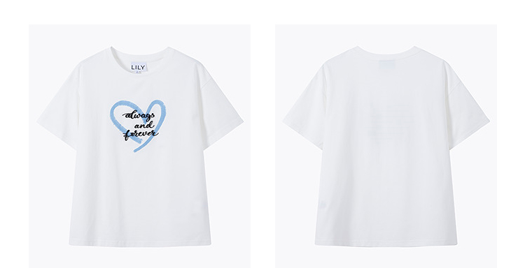 白Tシャツ 永遠の愛 ハートメッセージTシャツ