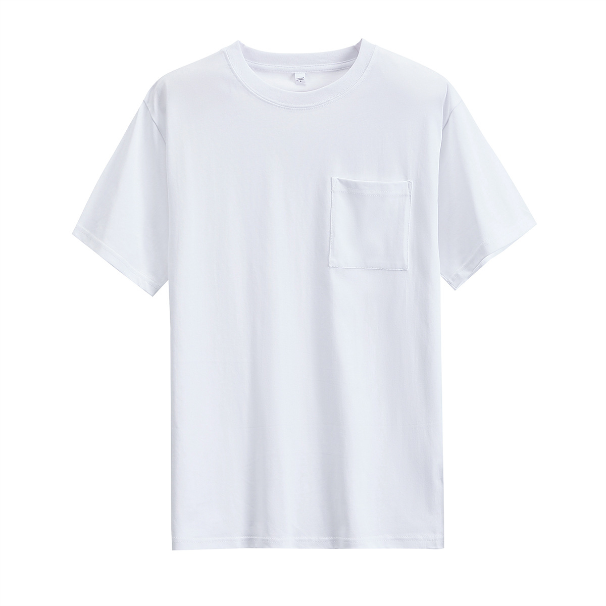 白Tシャツ 胸ポケット付き 丸首 半袖 無地 メンズ