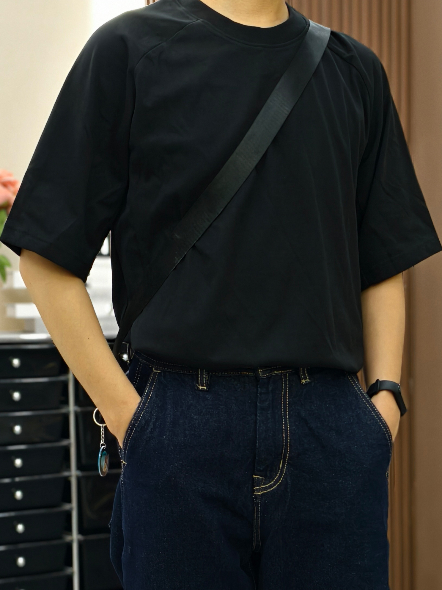 白Tシャツ メンズ ゆとりラグラン半袖シャツ