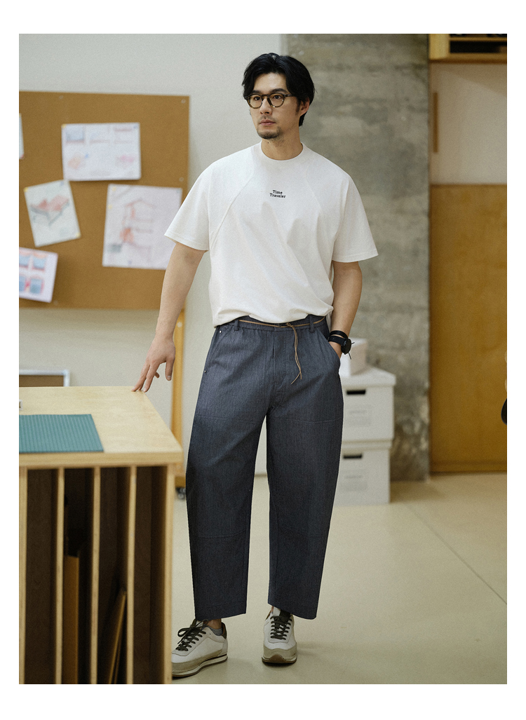 白Tシャツ メンズ 胸元刺繍入り立体縫製半袖カットソー