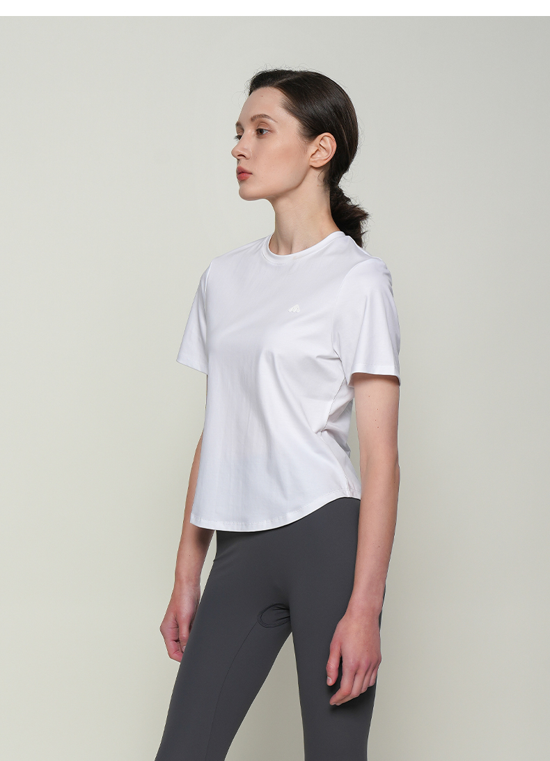 白Tシャツ シンプル美ライン クルーネックカットソー