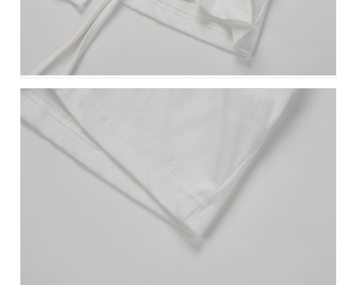 白Tシャツ サイドギャザーフリル袖カットソー