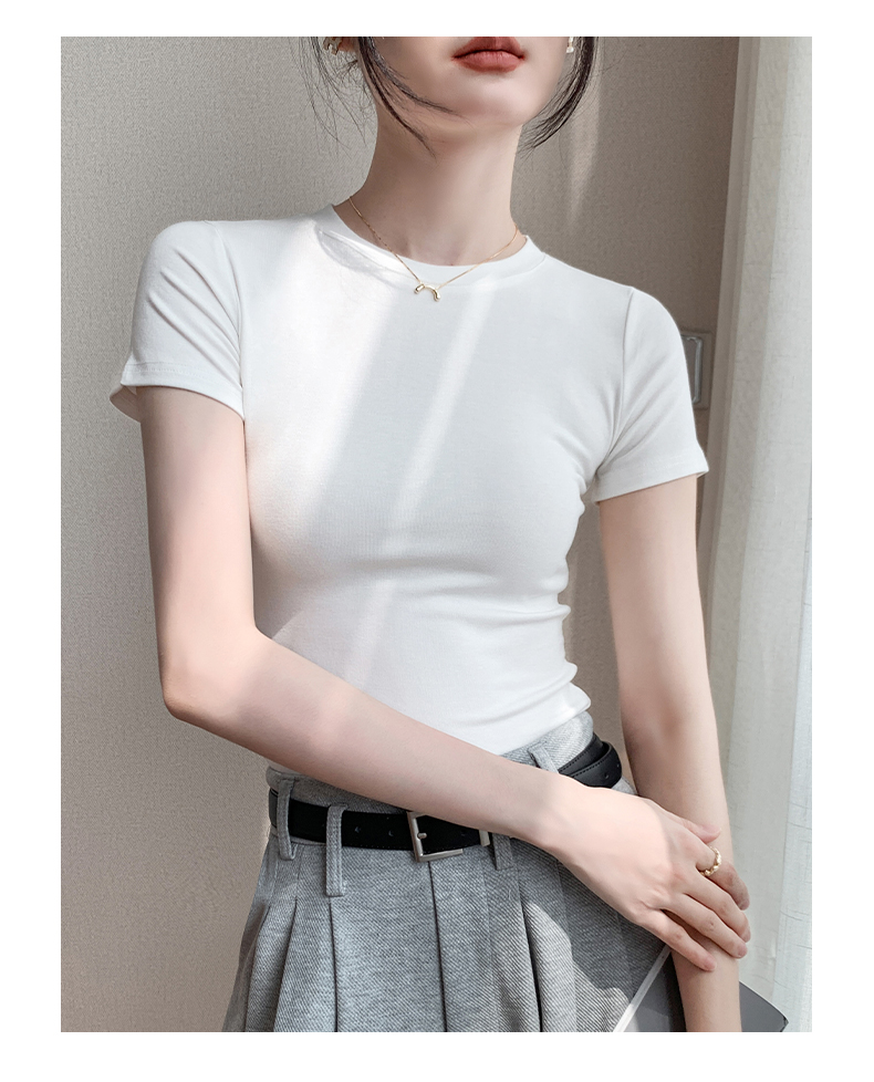 白Tシャツ なめらか美姿勢フィット半袖シャツ