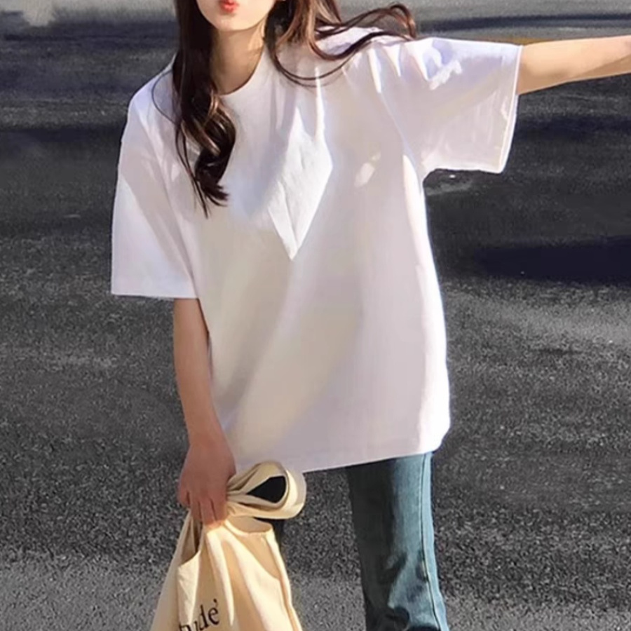 白Tシャツ レディース ゆったりシルエット半袖カットソー