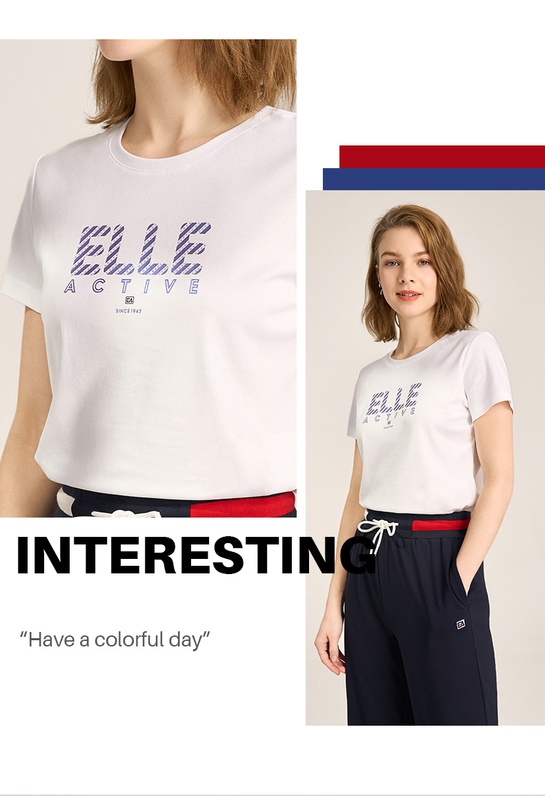 白Tシャツ モダンロゴプリント丸首半袖Tシャツ