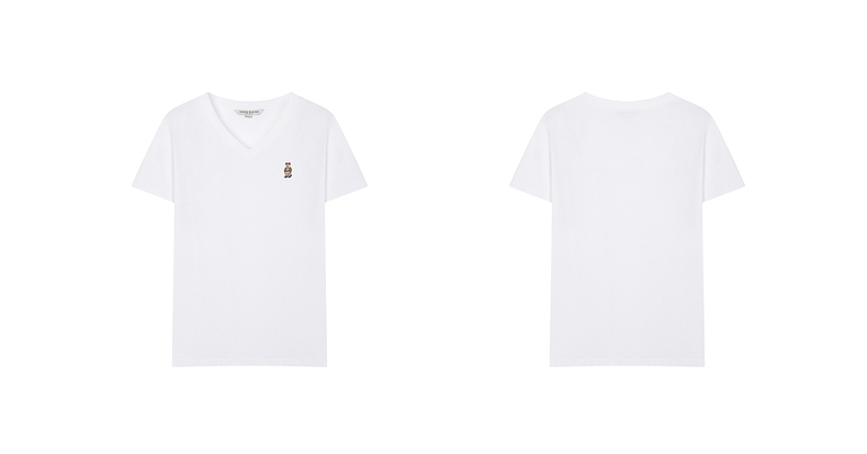 白Tシャツ レディース 胸元ワンポイント