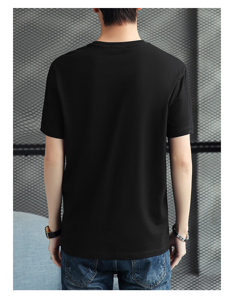 白Tシャツ メンズ くまさん円形刺繍カジュアル半袖