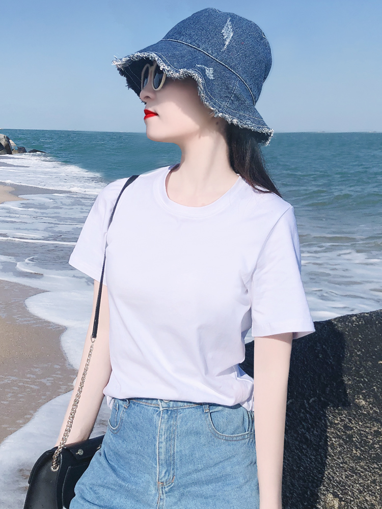 白Tシャツ レディース なめらか肌触り リラックス半袖