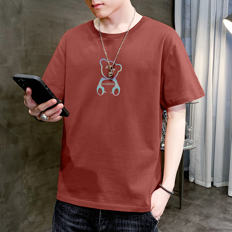 白Tシャツ メンズ 夢見るくまさん 半袖カットソー