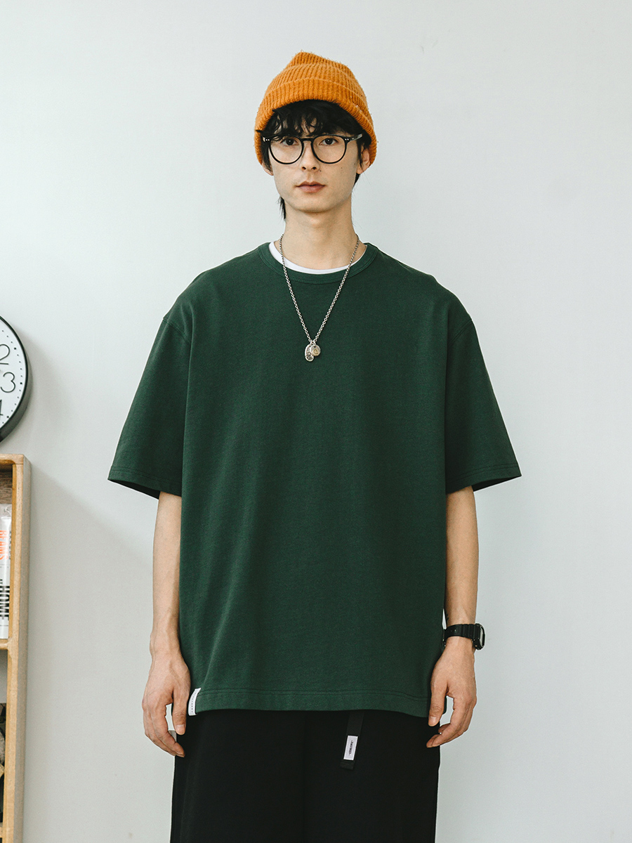 白Tシャツ メンズ ゆったりシルエット半袖クルーネック