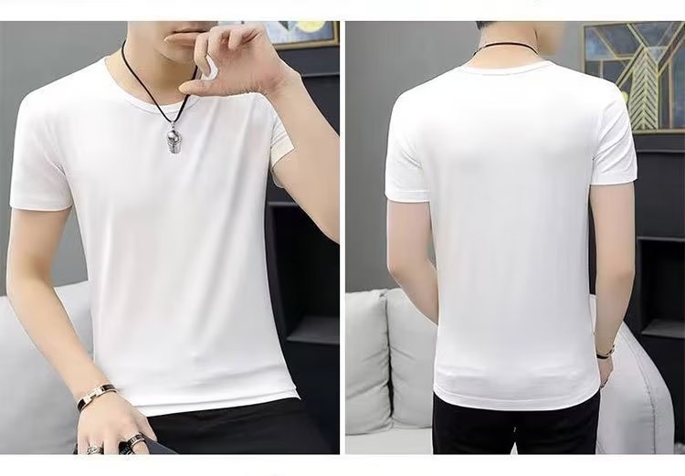 白Tシャツ シンプル丸首半袖シャツ