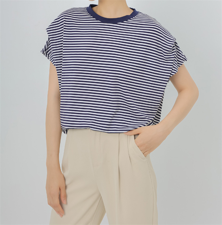 白Tシャツ 春夏コットン混ゆったり丸首白ティーシャツ