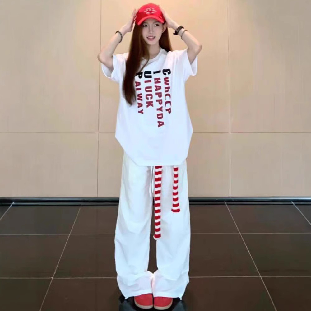 白Tシャツ  レディース ゆったりシルエットレタープリントTシャツ