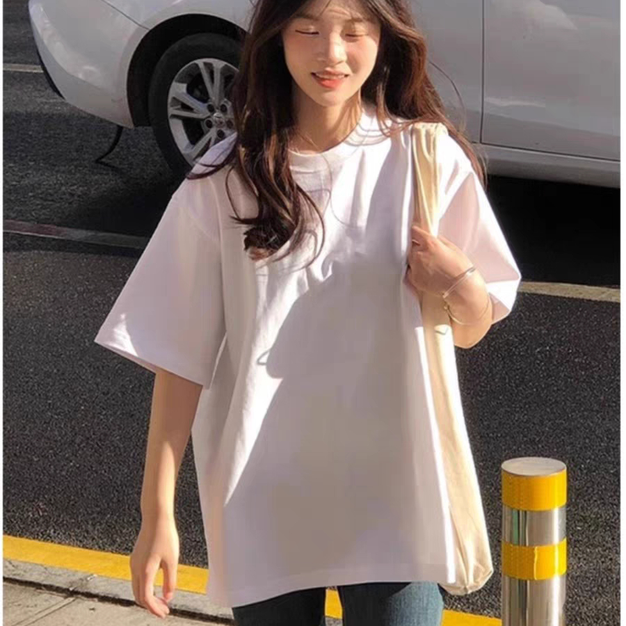 白Tシャツ レディース ゆったりシルエット半袖カットソー