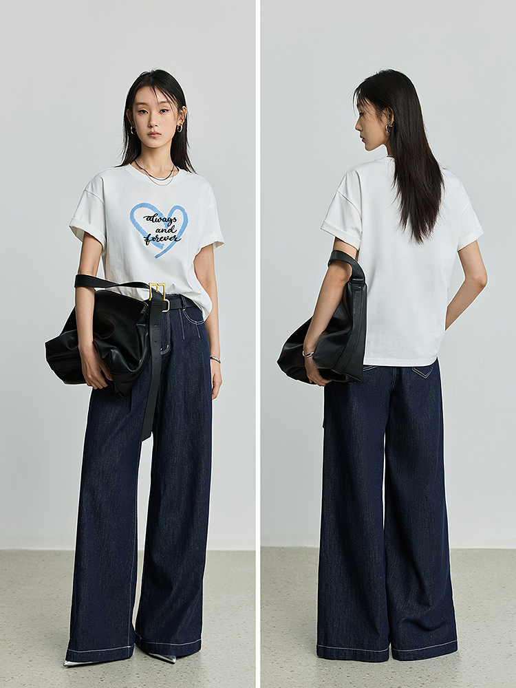 白Tシャツ 永遠の愛 ハートメッセージTシャツ