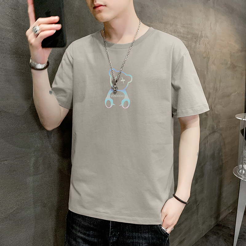 白Tシャツ メンズ 夢見るくまさん 半袖カットソー