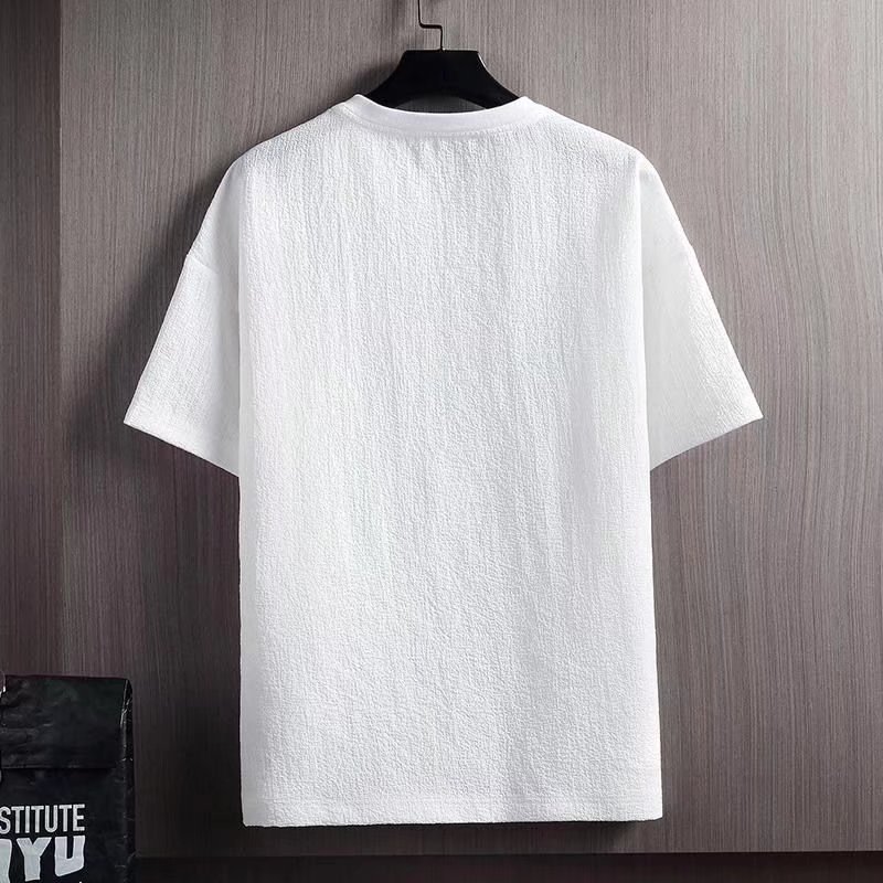 白Tシャツ 凹凸織り上質シンプル半袖