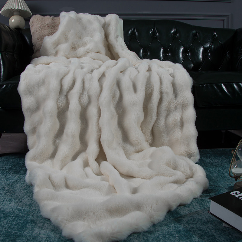 ブランケット 高級ふわふわファー調ブランケット