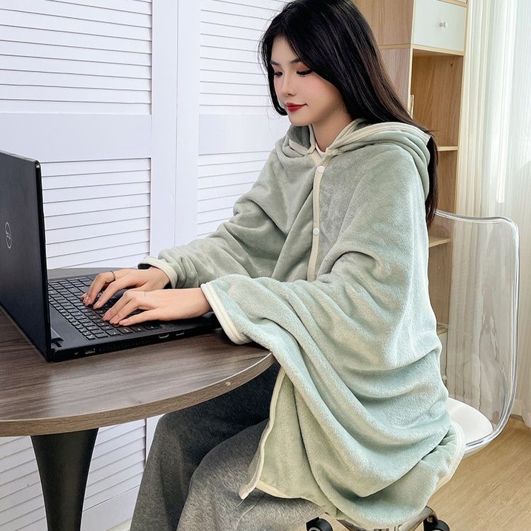 ブランケット オフィスフーディー着る毛布