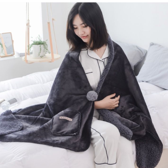 ブランケット ふわふわ極上手触りフード付き着る毛布