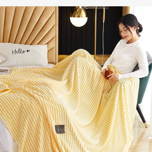 ブランケット 立体うね織り両面使える暖かいブランケット