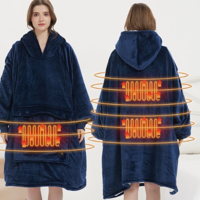 ブランケット 大容量ポケット付きフード襟ゆったり着る毛布