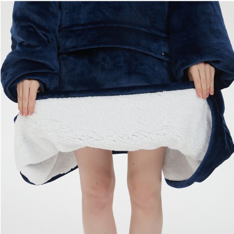 ブランケット 大容量ポケット付きフード襟ゆったり着る毛布