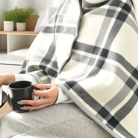 ブランケット 秋冬加厚チェック柄多機能肩掛け着る毛布