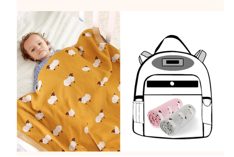 ひつじ柄編み毛布 赤ちゃん用ブランケット