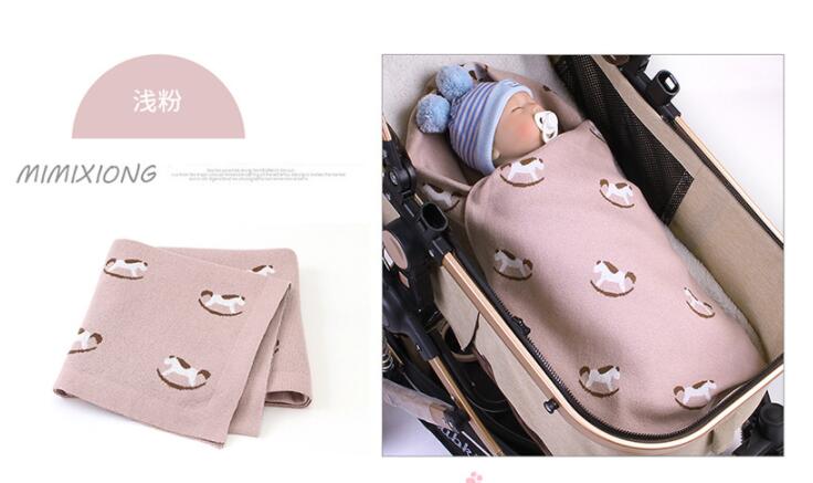 ブランケット かわいい牛柄編み毛布 赤ちゃん子供用ひざ掛け