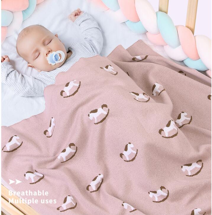 ブランケット かわいい牛柄編み毛布 赤ちゃん子供用ひざ掛け