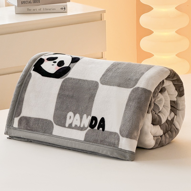 ブランケット ほっこりかわいい動物と果物柄のなめらかブランケット