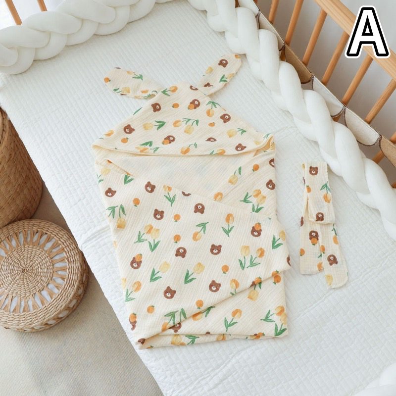 かわいい赤ちゃん用おくるみ薄手綿ガーゼブランケット