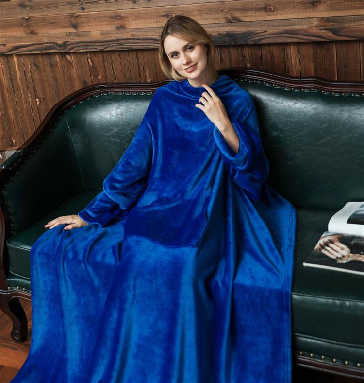 ブランケット 着る毛布 袖付き ロング丈 多機能 暖かい テレビ鑑賞用