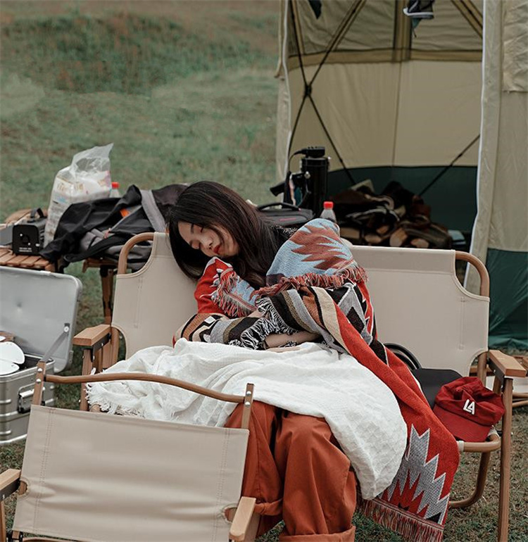 アウトドア多機能ブランケット キャンプ昼寝用綿毛布