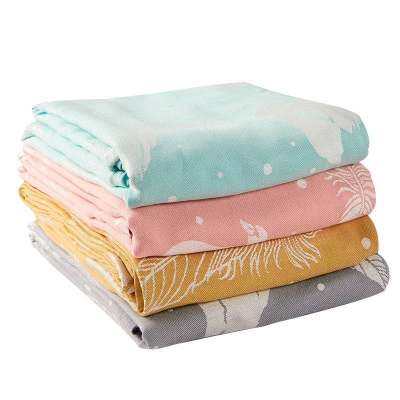 ブランケット 羽根と水玉模様の優しいガーゼブランケット