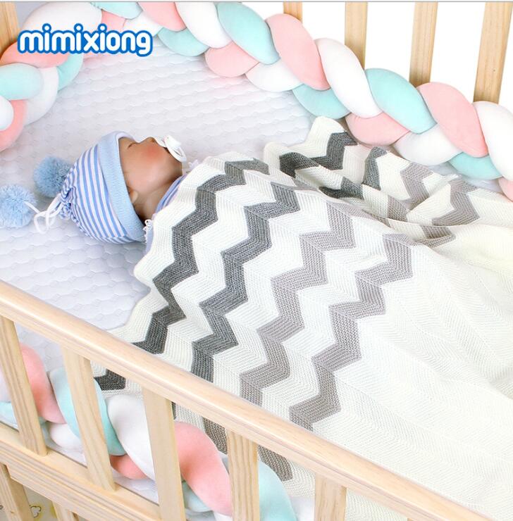 ブランケット かわいい波模様編み毛布 赤ちゃん子供用ひざ掛け