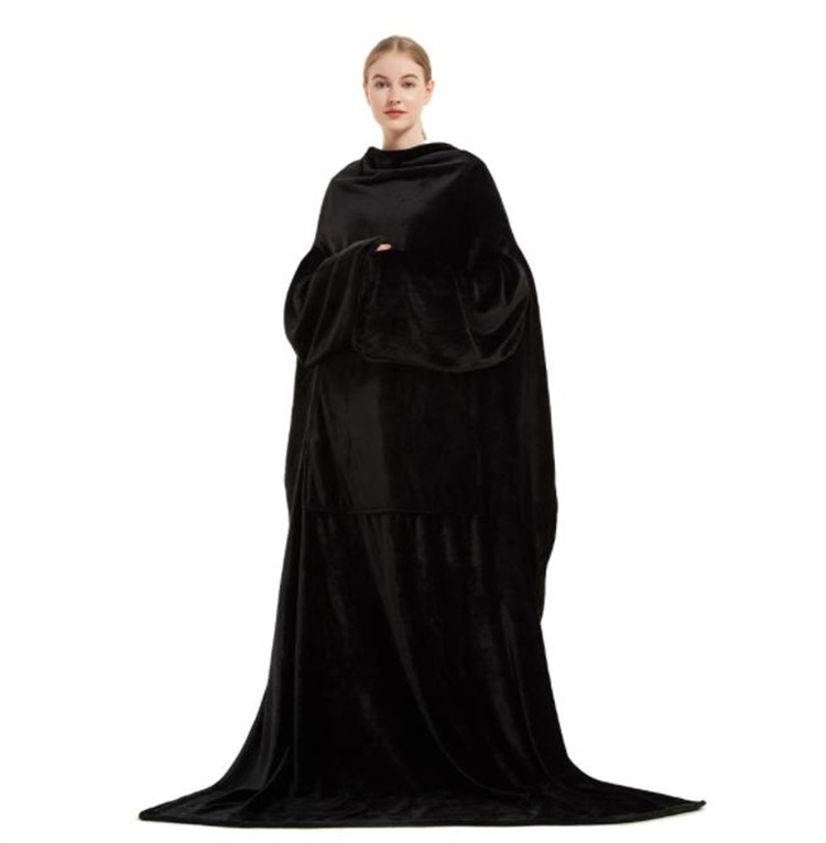 ブランケット 着る毛布 袖付き ロング丈 多機能 暖かい テレビ鑑賞用