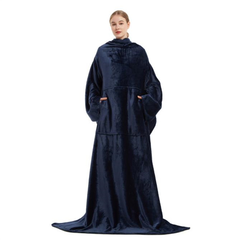 ブランケット 着る毛布 袖付き ロング丈 多機能 暖かい テレビ鑑賞用