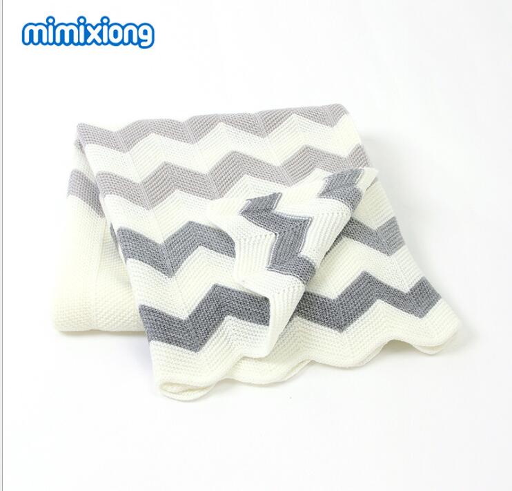 ブランケット かわいい波模様編み毛布 赤ちゃん子供用ひざ掛け