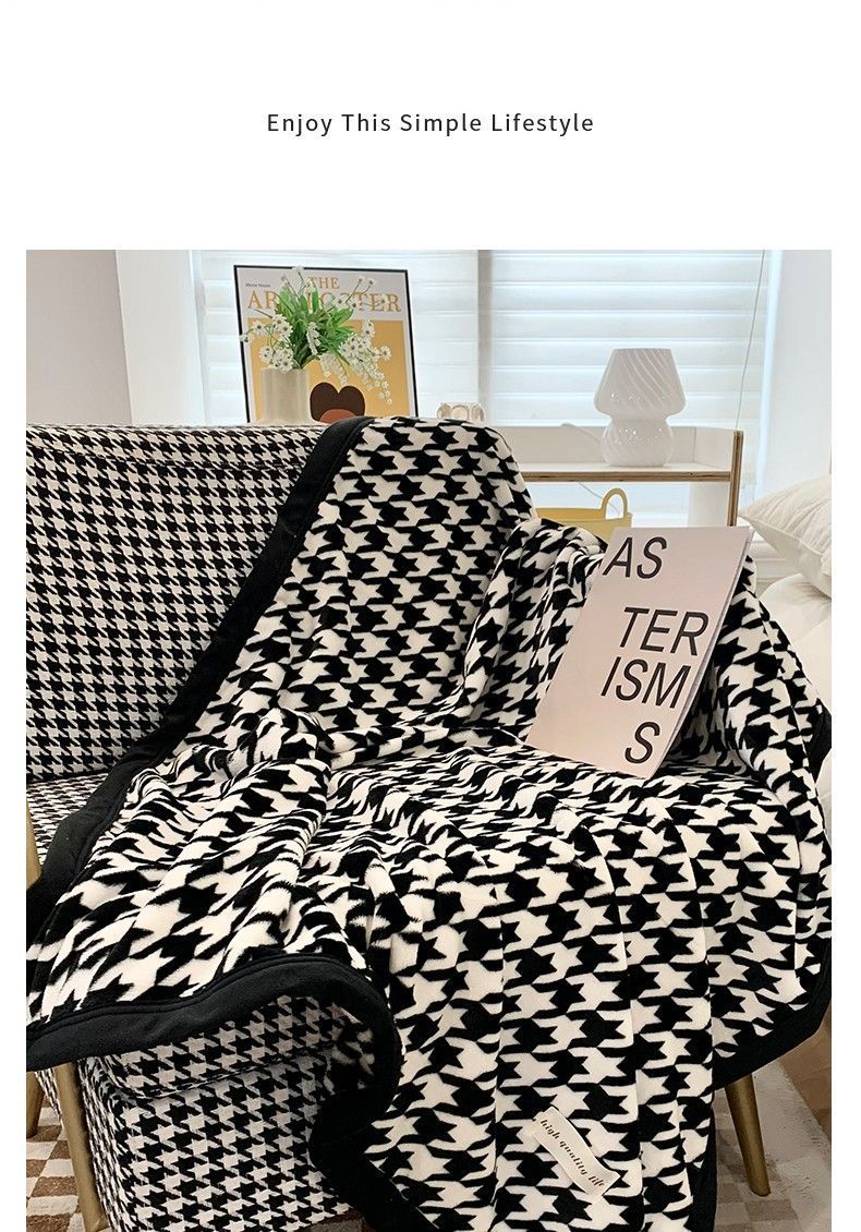 ブランケット 市松模様の暖かいブランケット